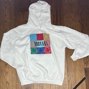 Nirvana Graphic White Hoodie